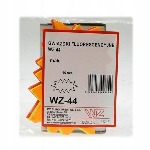 Wz gwiazdki małe fluorescencyjne WZ-44 mix 40szt