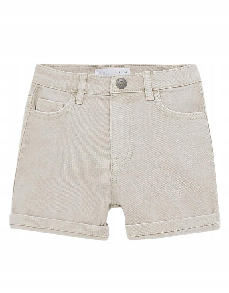 07H052 ZARA KIDS__MK4 BEŻOWE SPODENKI JEANS__128