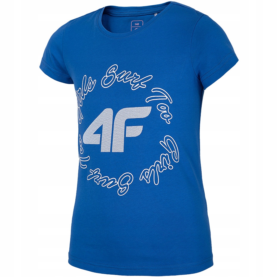 Koszulka dla dziewczynki 4F kobalt HJL20 JTSD009A