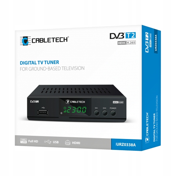Tuner dekoder TV DVB-T2 H.265 HEVC USB Cabletech