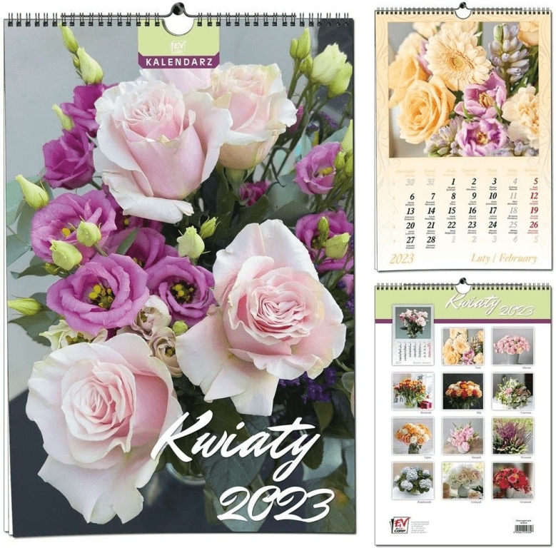 OUTLET - Kalendarz 2023 B3 7 plansz - Kwiaty
