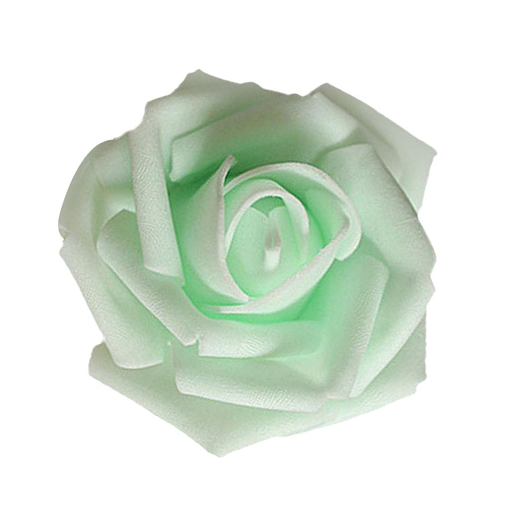 Generic Foam Rose Heads Artificial Flower Bridal Bouquet Light Green
