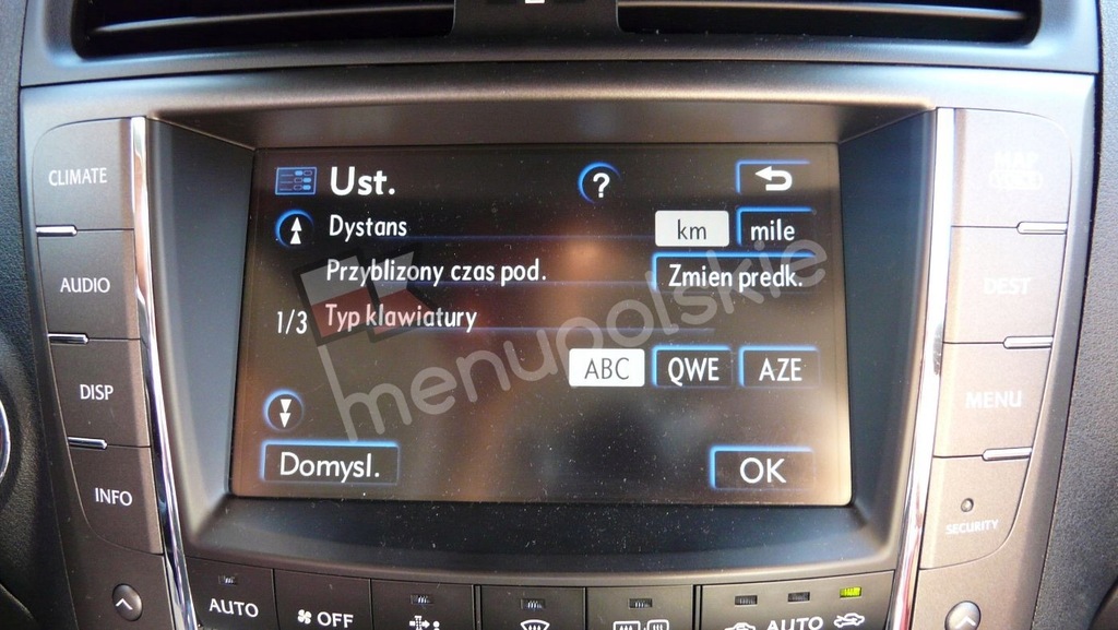 Płyta Startowa Toyota Lexus, Polskie Menu 2018