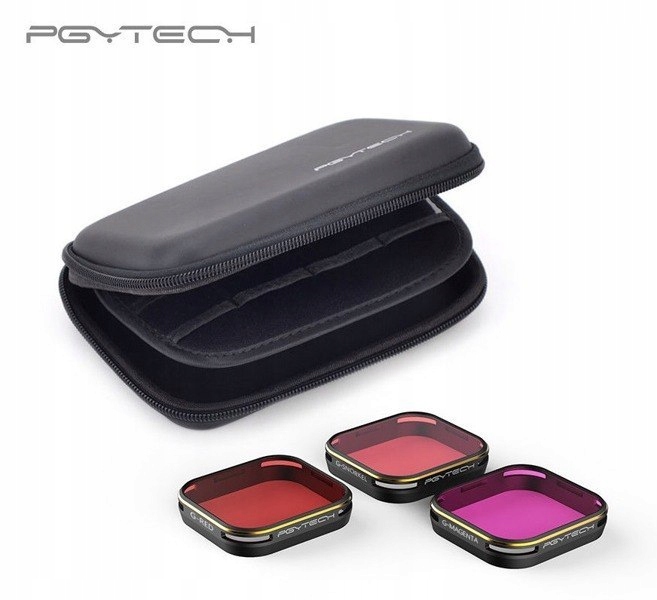 3 Filtry PGYTECH Do Nurkowania Magenta/Snorkel/Red