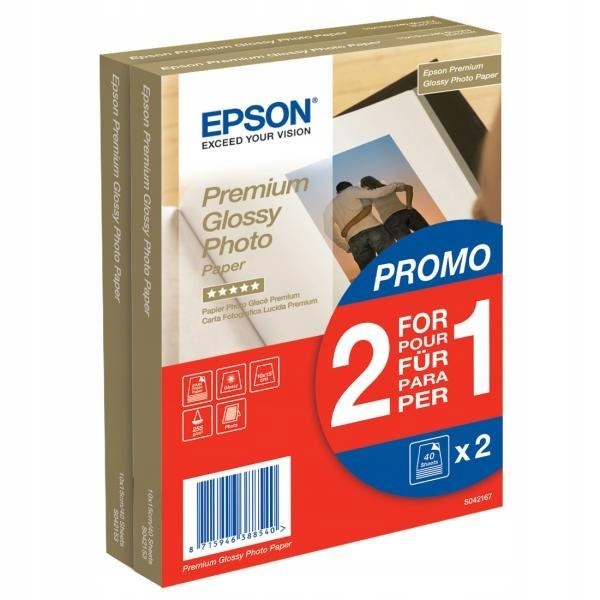 Epson Premium Glossy Photo Pa, foto papier, promo 1+1 gratis typ połysk, bi