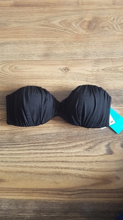 H&M bikini góra stanik bandeau czarny strój