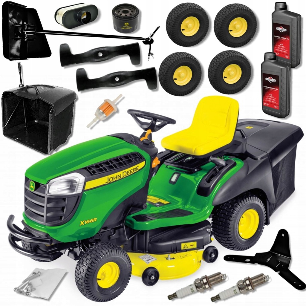 Traktor ogrodowy John Deere X166R 22KM MULCZOWNICA 7866781397 oficjalne archiwum Allegro