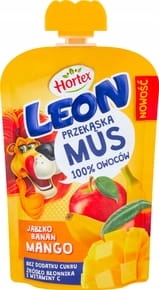 Hortex Leon Mus owocowy jabłko banan mango 100 g DATA 01.2024