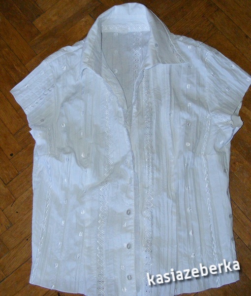 ^^śliczna romantyczna biała bluzka ^^ r. 40 ^^