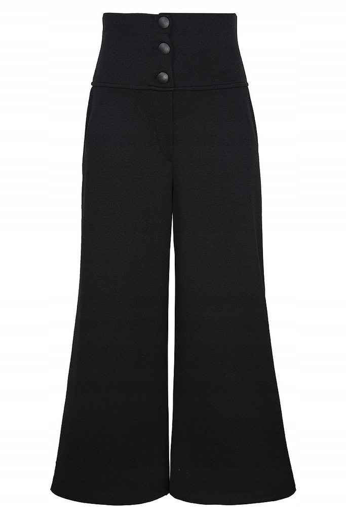 Eleganckie czarne spodnie wizytowe szerokie szwedy 152