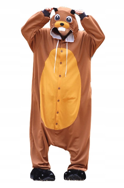 PIŻAMA KOMBINEZON KIGURUMI ONESIE BÓBR ZWIERZE 40