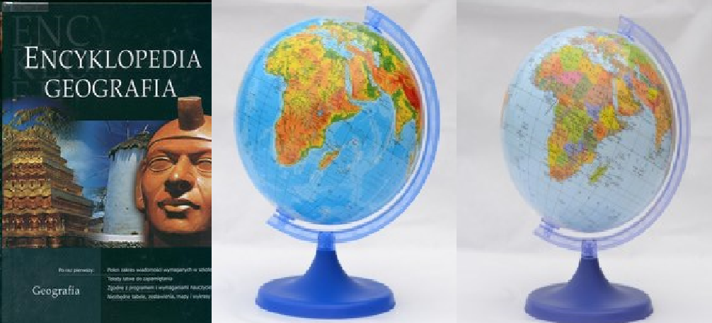 Encyklopedia Geografia + Globus 160 polit.+fiz.