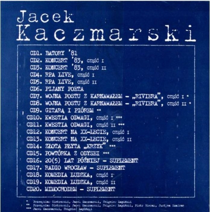 Купить 20 компакт-дисков: ЯЦЕК КАЧМАРСКИЙ - Со сцены - ФОЛЬГА - КОРОБКА: отзывы, фото, характеристики в интерне-магазине Aredi.ru