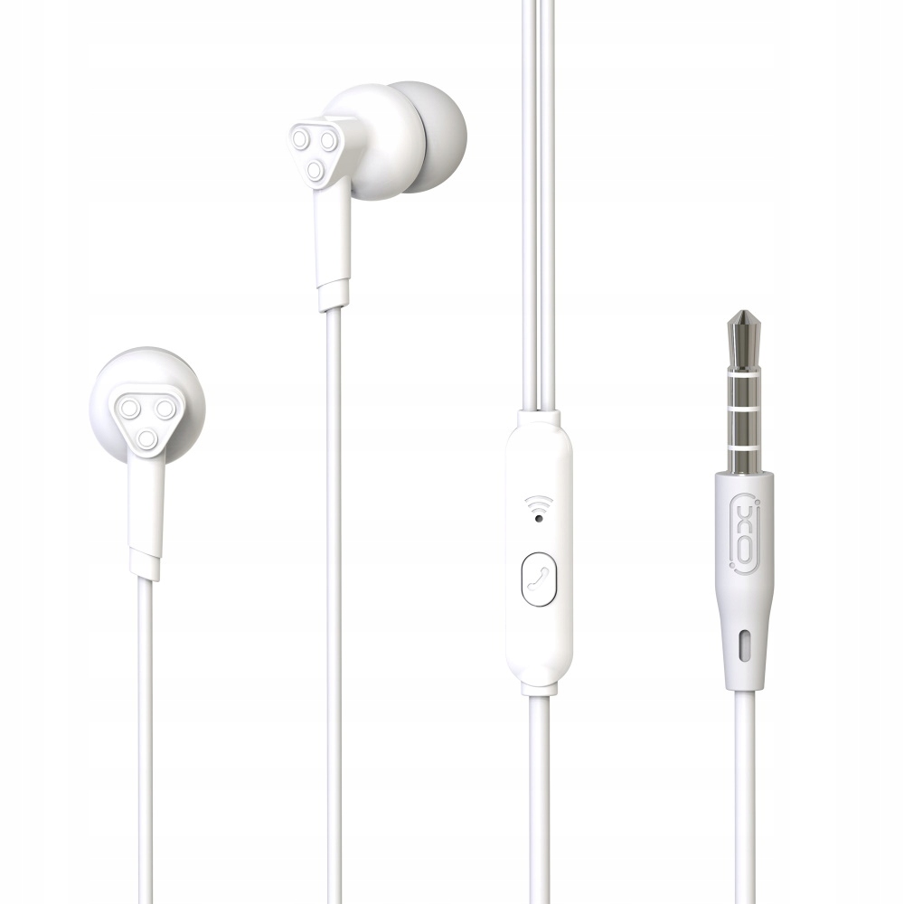 Przewodowe słuchawki XO EP33 jack 3,5mm dokanałowe białe uniwersalne