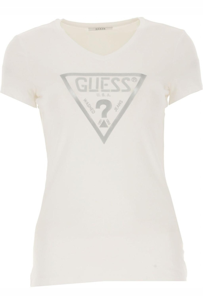 23D055 GUESS__WDL BIAŁY T-SHIRT LOGO__M