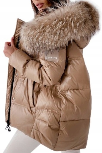 MISS FOFO Lucky Five puchowa jenot camel beż 38 M - 14921330218