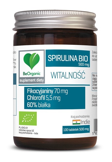 SPIRULINA BIO 100 TABLETEK (500 mg) - BE ORGANIC