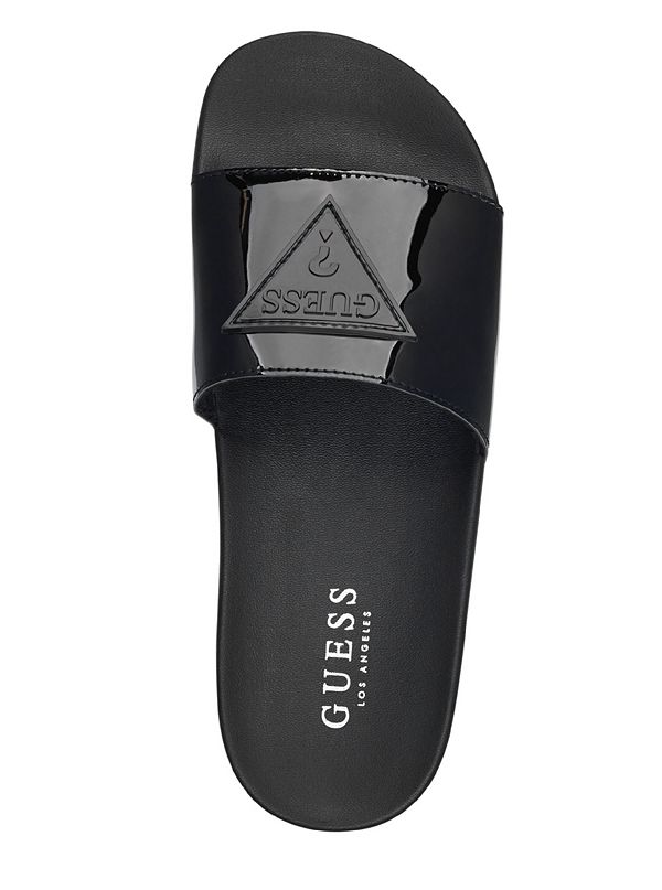 GUESS Sandały klapki kąpielowe czarne logo 38/38,5