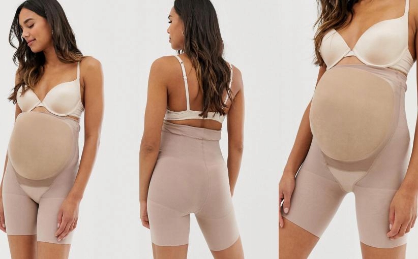 A11510 B06 SPANX MAJTKI SZORTY CIĄŻOWE BEŻ 38