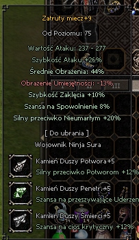 Zatruty miecz +9 śr 44 + 20 dt kd +5