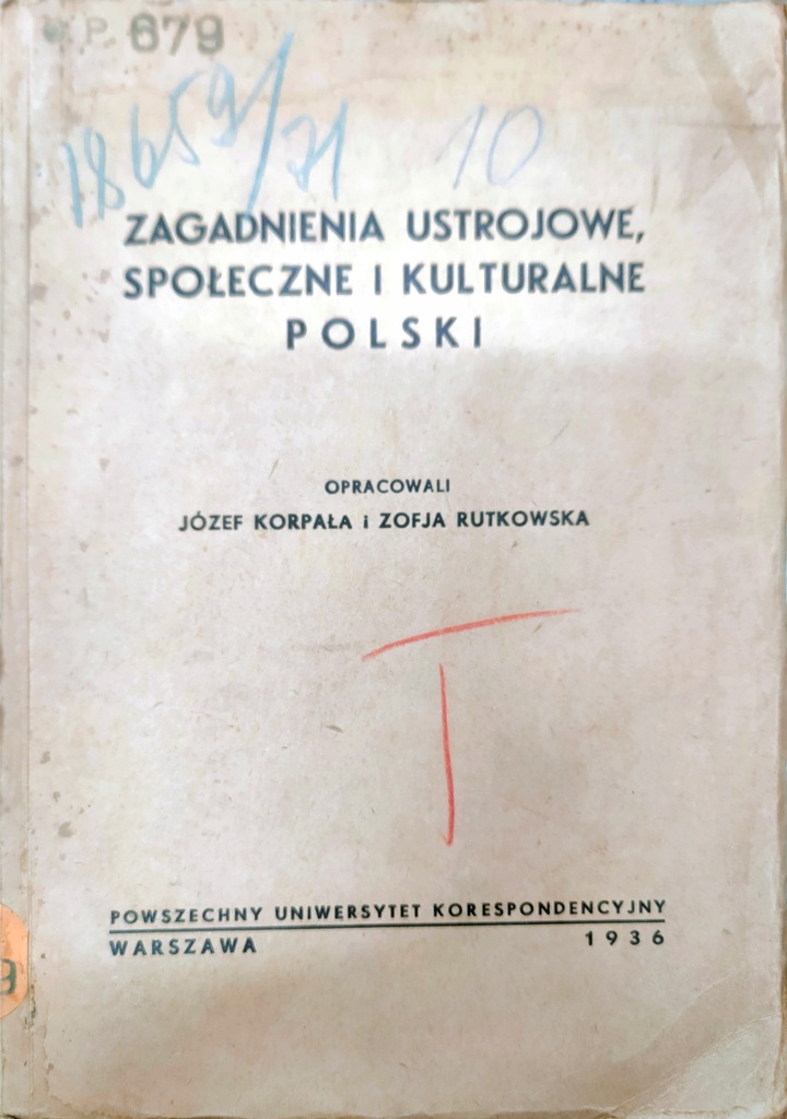 ZAGADNIENIA USTROJOWE SPOŁECZNE I KUL 1936