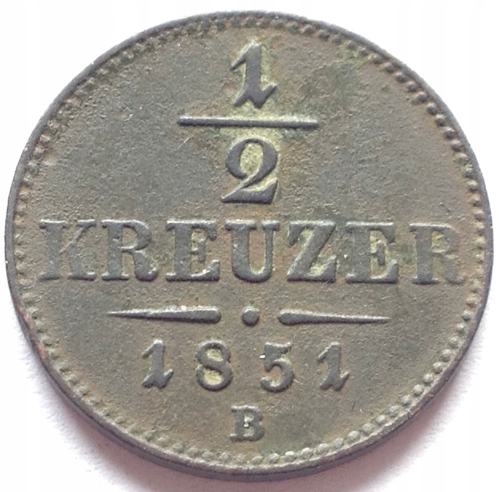 Austria 1/2 krajcara 1851 B Franciszek