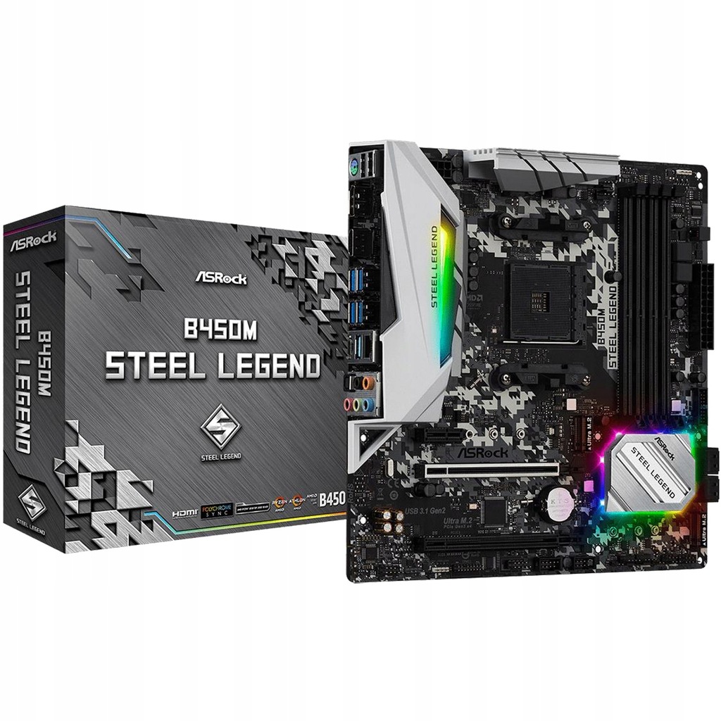 Купить Материнская плата ASRock B450M Steel Legend mATX AM4: отзывы ...