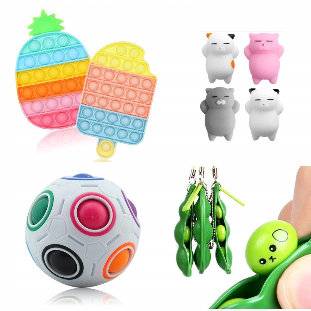 10 Zestaw Pop It Wyciskane Fidget Toy Antystresowe