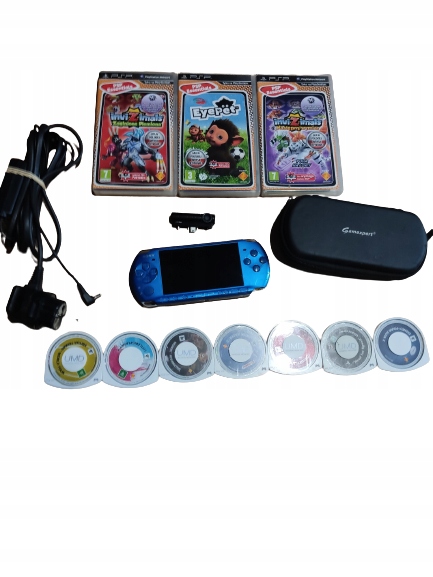 Mega Zestaw PSP 3003 BLUE Edition+ Kamera GRY