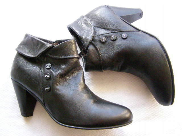 NERO GIARDINI włoskie ręcznie szyte skórzane botki ROZ.36 RAZ ZAŁOŻONE