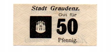 GRUDZIĄDZ Graudenz 50 Pfg 1917 Tzschüter