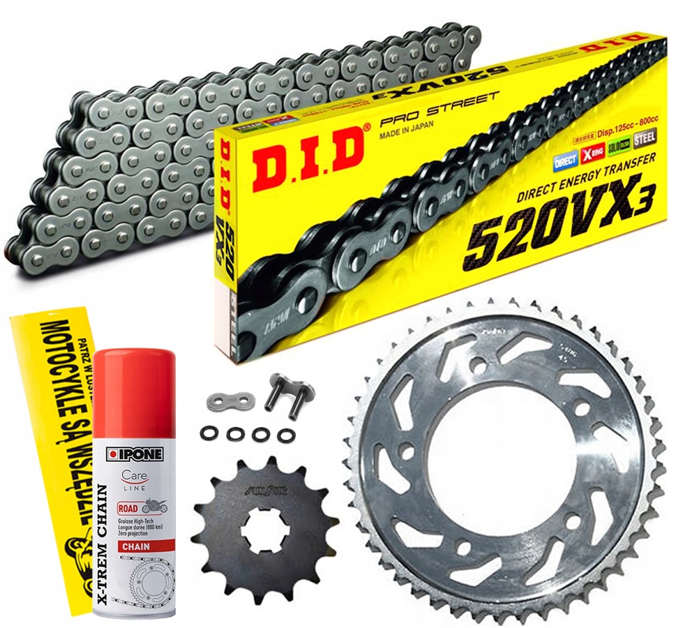 ZESTAW NAPĘDOWY DID KTM EXC 125 250 300 12-16 EXC-F 250 12-13 SX-F 350 450