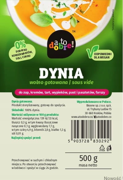 Dynia Gotowana 500g - A to dobre!