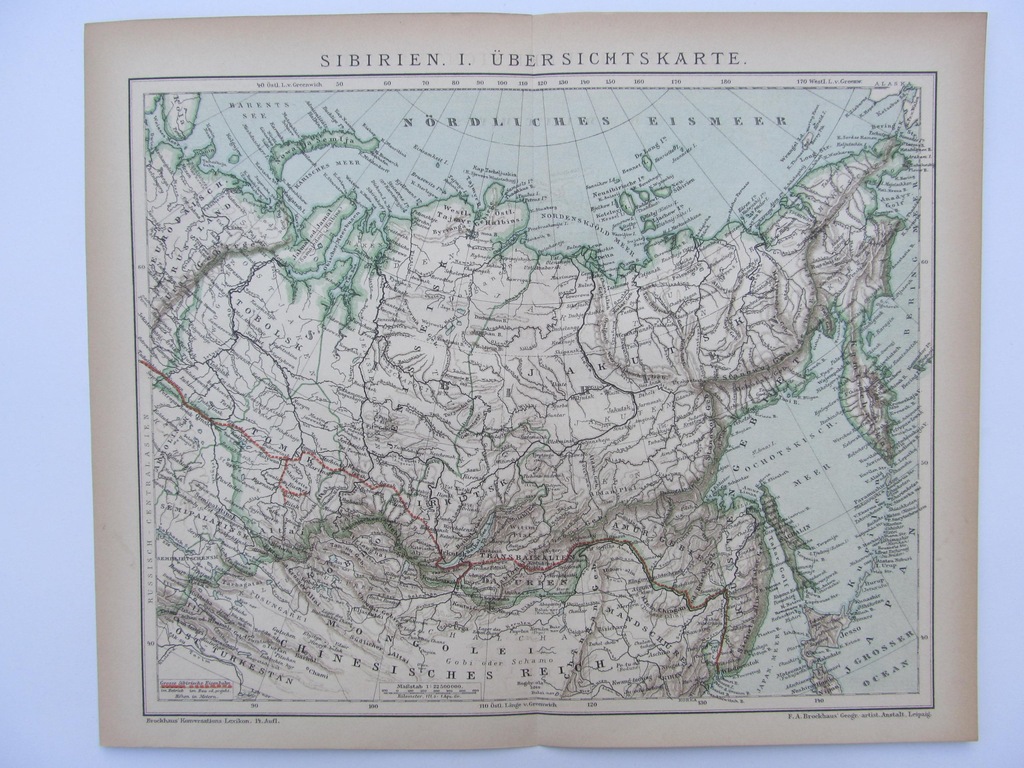 ROSJA SYBERIA mapa 1898 r.