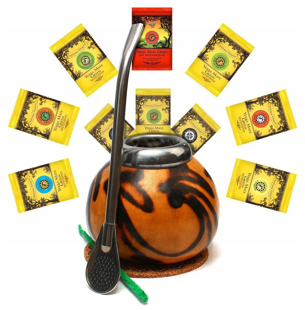 Купить Набор Yerba Mate БОЛЬШОЙ вместимости, 10x50 г, тыква Bombilla: отзывы, фото, характеристики в интерне-магазине Aredi.ru