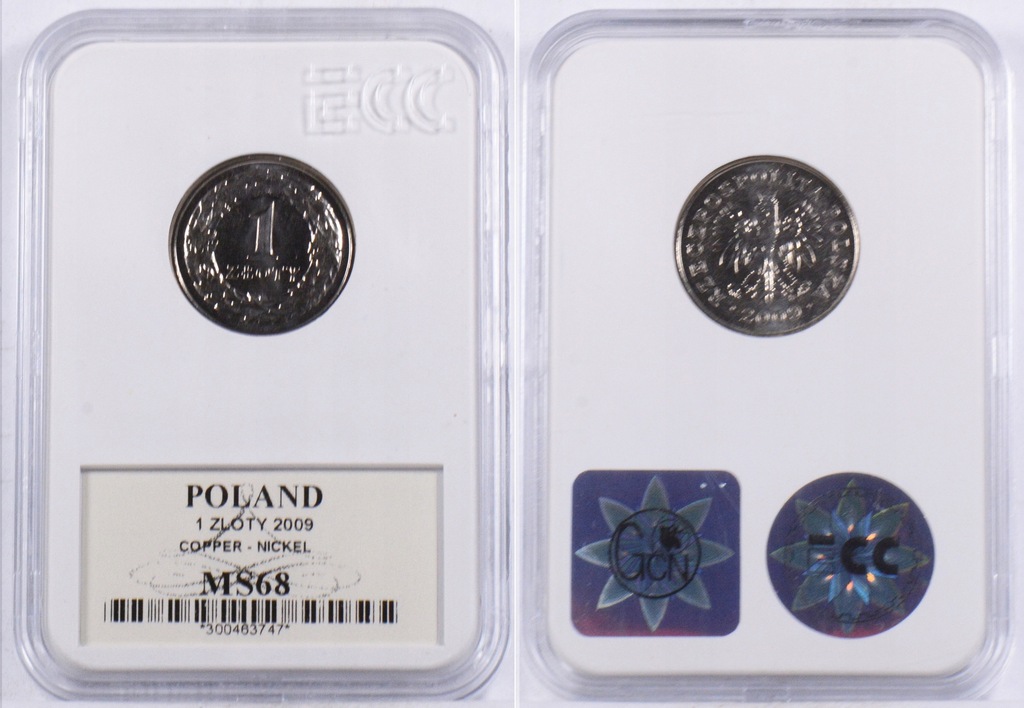 1 ZŁOTY 2009 MIEDZIONIKIEL MS68 23.04