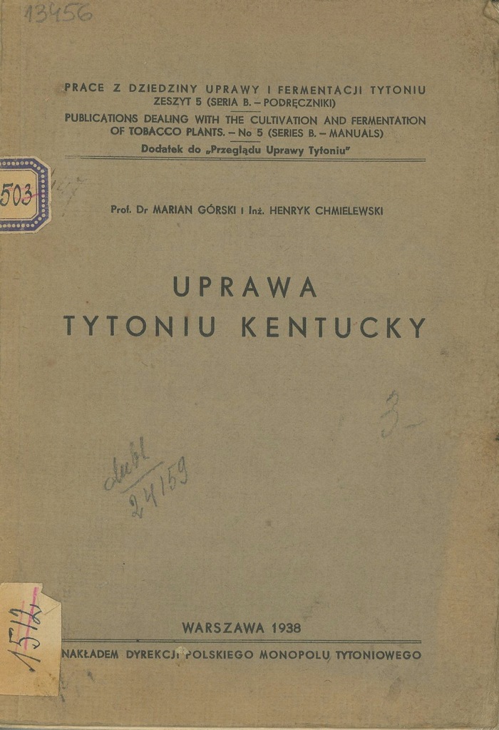 UPRAWA TYTONIU KENTUCKY 1938 tytoń