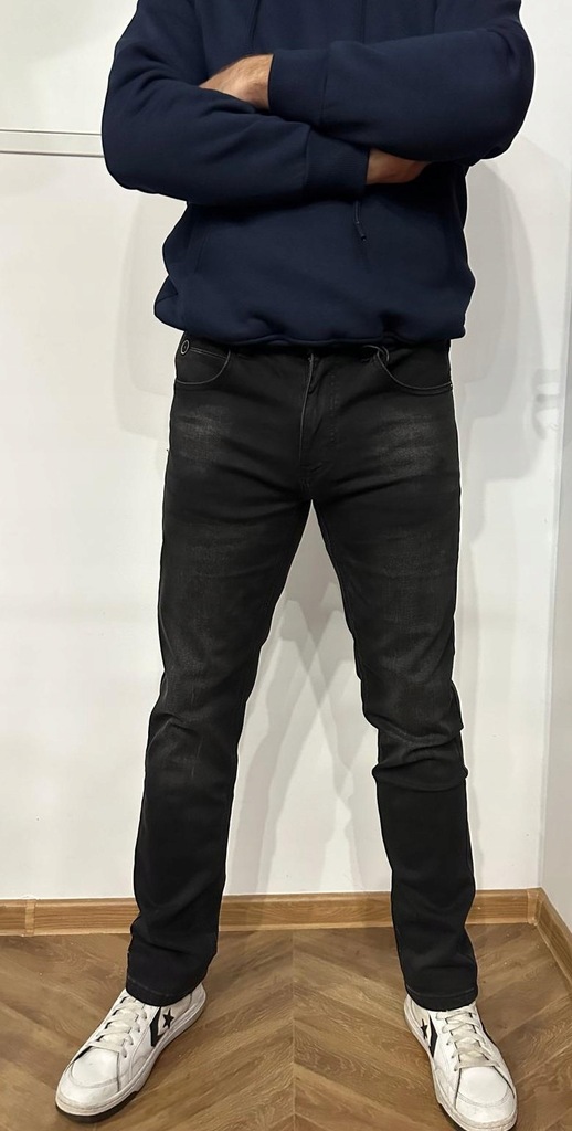 SPODNIE MĘSKIE JEANSOWE M.SARA rozm. 36/32 czarne