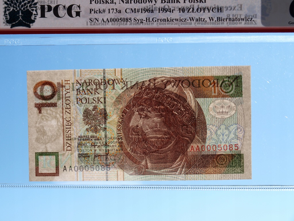10 ZŁ 1994 EPQ66 AA 000 5085 trzy zera! CM196a UNC 14288517715