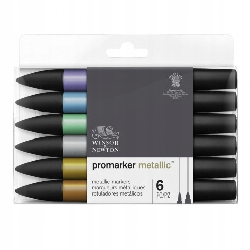 Winsor & Newton Promarkery - Metallic 6 sztuk