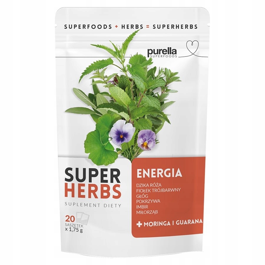 Mieszanka ziół - Energia Purella Superfoods, 20 sa