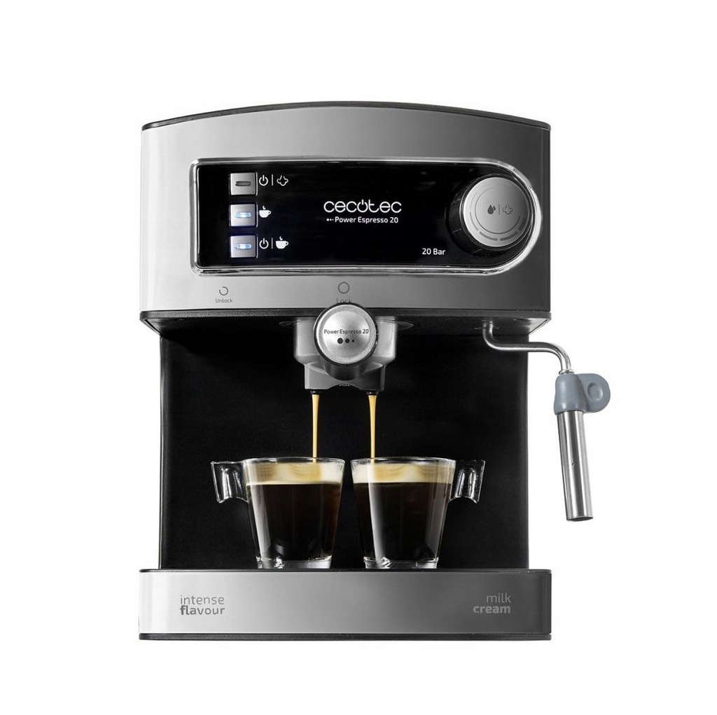 Kolbowy ekspres ciśnieniowy Cecotec Power Espresso 20 850 W srebrny/szary