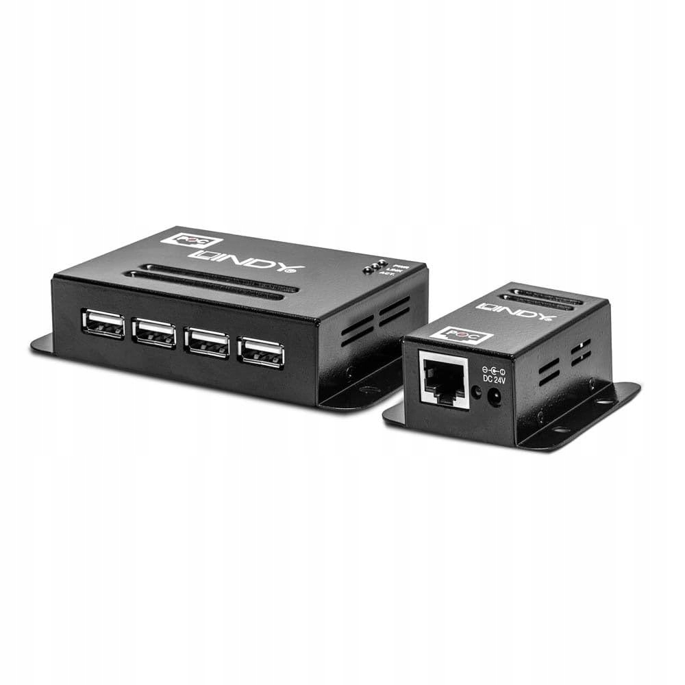 LINDY 42681 4-portowy przedłużacz USB 2.0 Cat.5 o