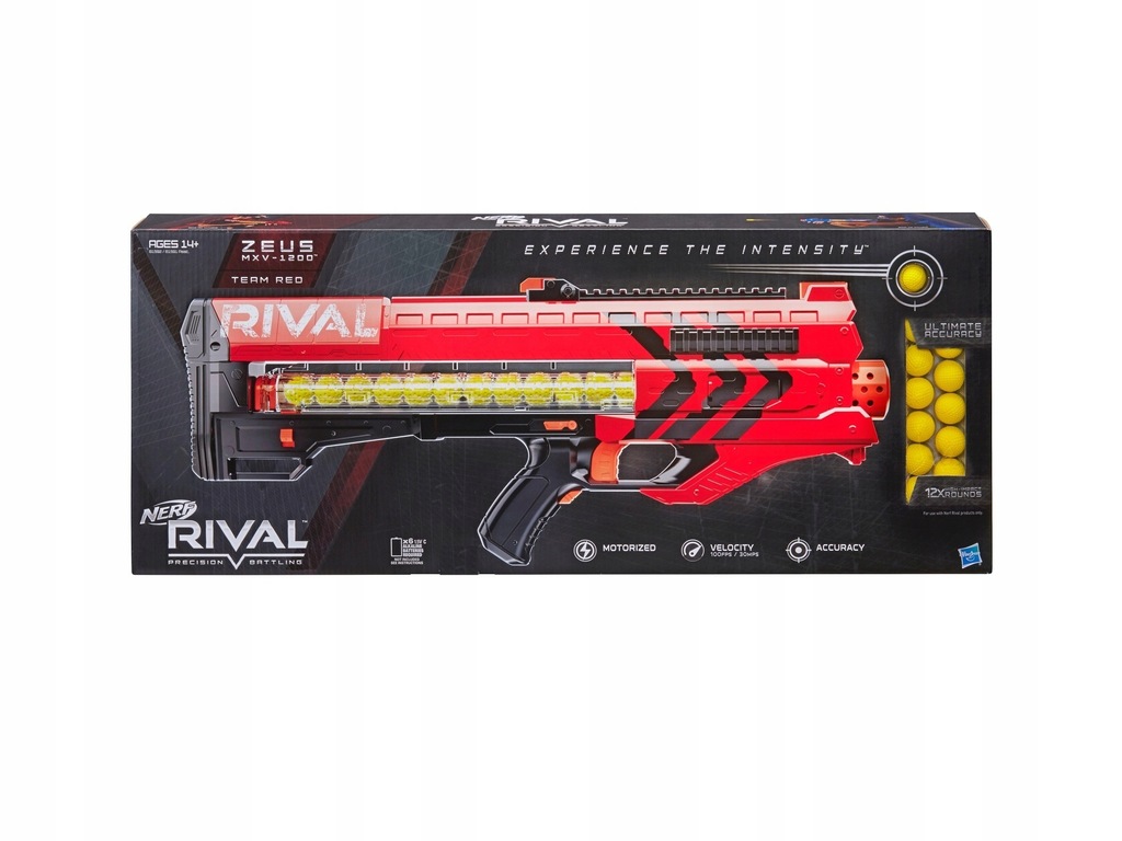 WYRZUTNIA NERF RIVAL ZEUS MXV-1200 KULKI CZERWONY