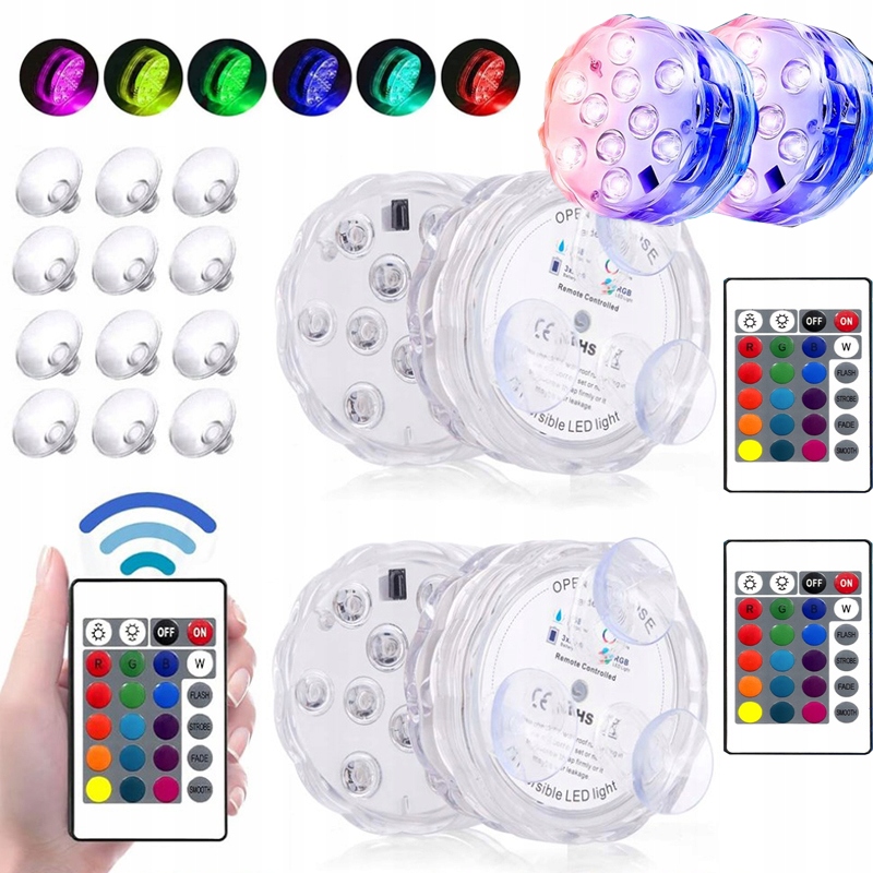 OŚWIETLENIE BASENU PODWODNE BASENOWE LAMPKA LED RGB Z PILOT