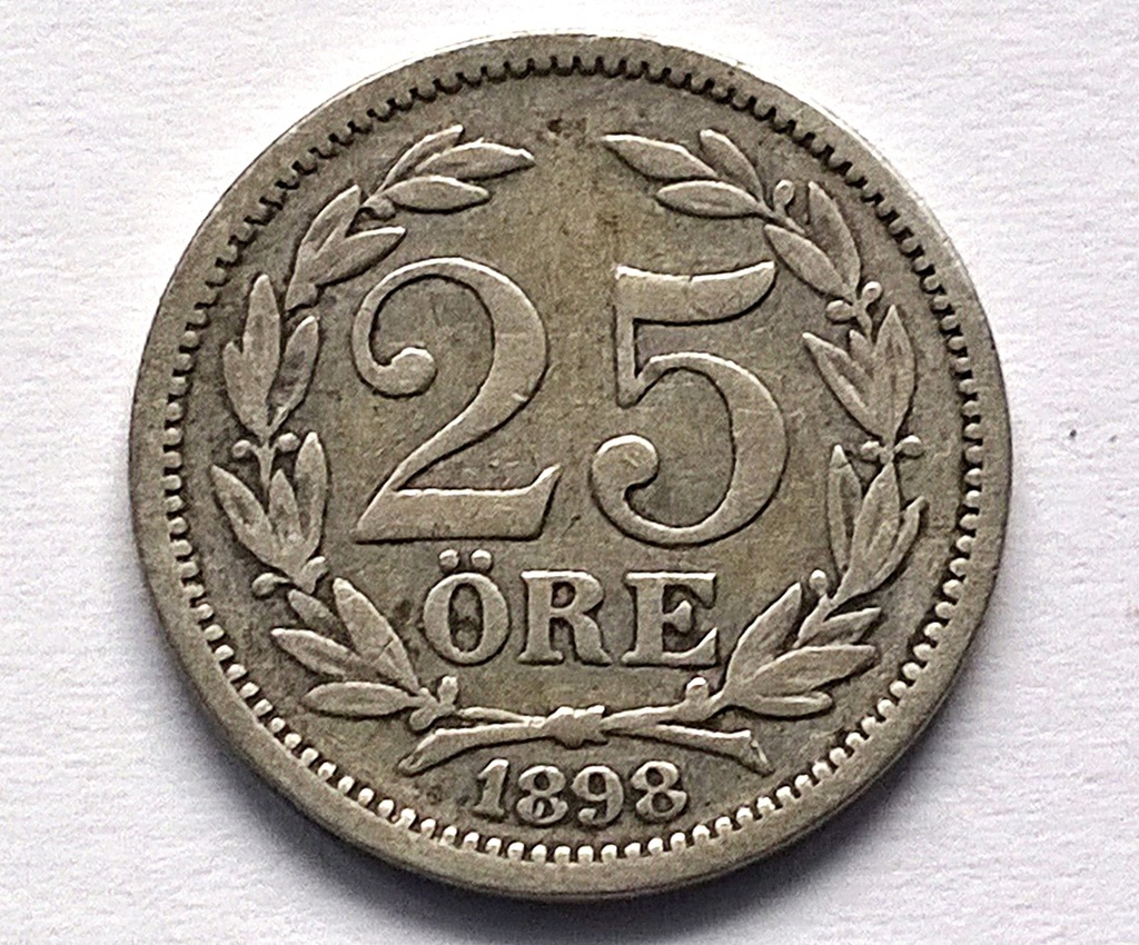SZWECJA 25 ORE 1898 / srebro