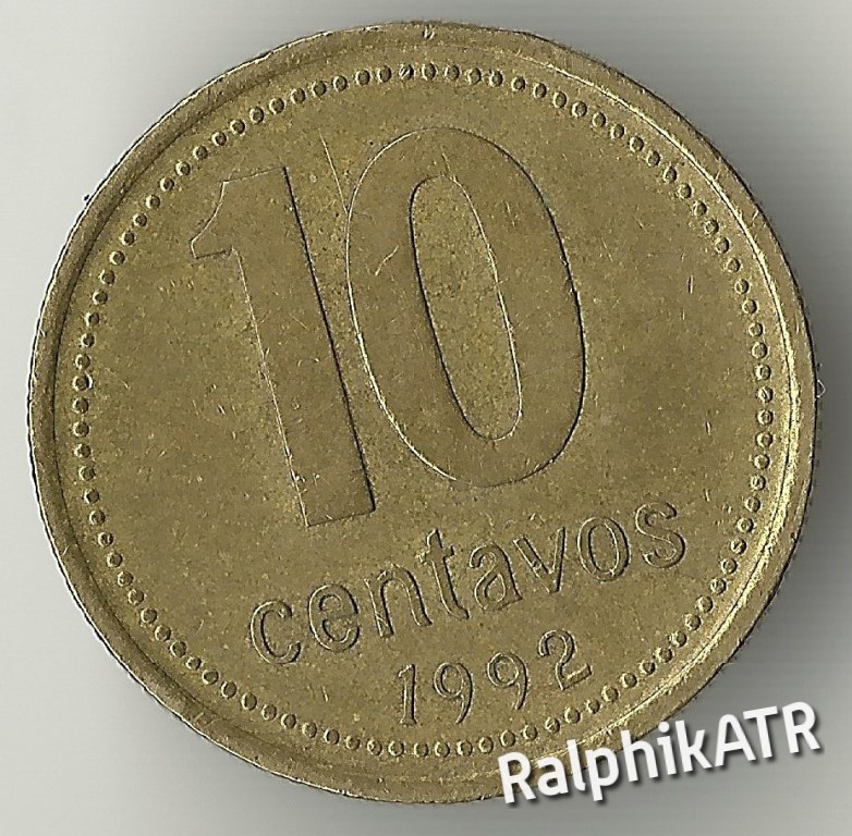 -= MONETA NR 35 - 10 CENTAVOS 1992 - ARGENTYNA =-