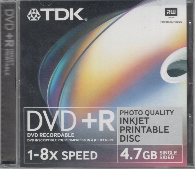 TDK DVD+R 4.7GB INKJET PRINTABLE