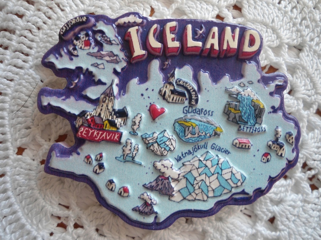 MAGNES NA LODÓWKĘ ISLANDIA ICELAND REYKJAVIK MAPKA
