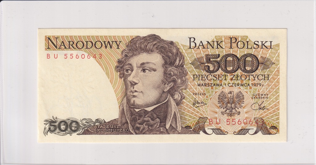 500 Złotych Polska 1979 -UNC Seria BU L5
